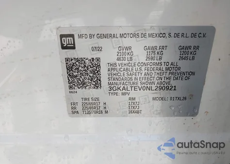 2022 GMC Terrain Awd Sle from USA, damaged, VIN 3GKALTEV0NL290921